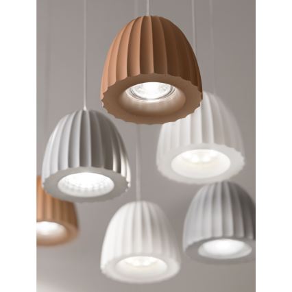 Ondaluce - Lampa wisząca na lince CONCRETE 1xGU10/7,5W/230V śr. 10,5 cm beton/szary