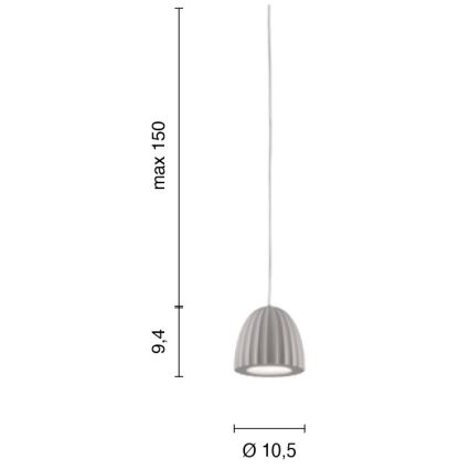Ondaluce - Lampa wisząca na lince CONCRETE 1xGU10/7,5W/230V śr. 10,5 cm beton/szary