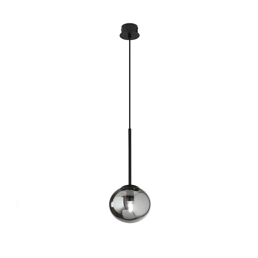 Ondaluce - Lampa wisząca na lince JEWEL 1xE14/10W/230V, średnica 17 cm, przydymiona czerń