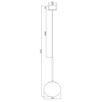 Ondaluce - Lampa wisząca na lince JEWEL 1xE14/10W/230V, średnica 17 cm, przydymiona czerń