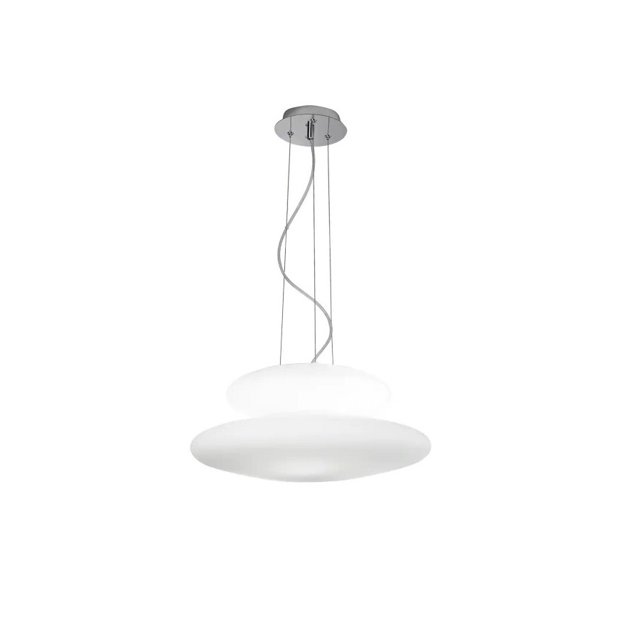 Ondaluce - Lampa wisząca na lince PAGODA 3xE27/15W/230V + 2xE27/15W śr. 50 cm biała