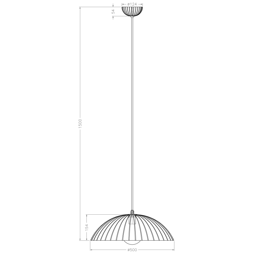 Ondaluce - Lampa wisząca na lince RUSTIC 1xE27/15W/230V śr. 50 cm beton, brązowy