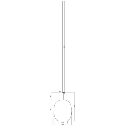 Ondaluce - Lampa wisząca na lince THELMA 1xE27/15W/230V śr. 19,5 cm czarna/przydymiona szara