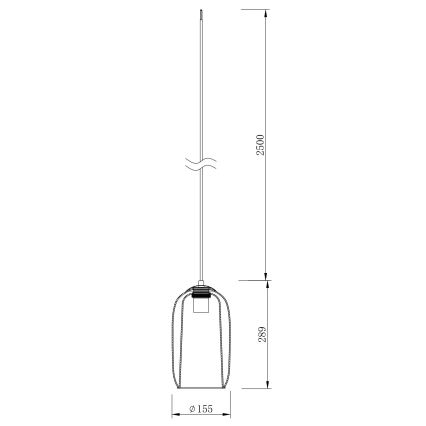 Ondaluce - Lampa wisząca na przewodzie BONNIE 1xE27/15W/230V Ø 15 cm, dymna czerń