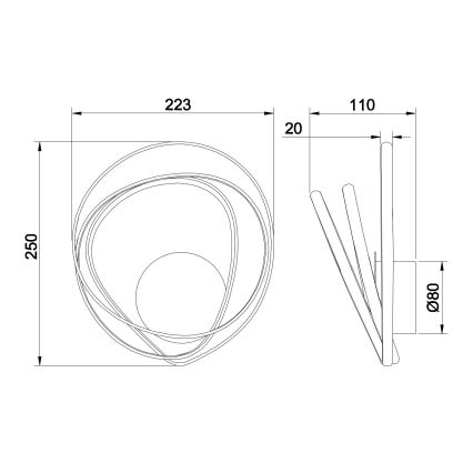 Ondaluce - LED kinkiet GOLDEN LED/23W/230V złoty