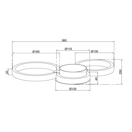 Ondaluce - LED kinkiet POIS LED/20W/230V złoty