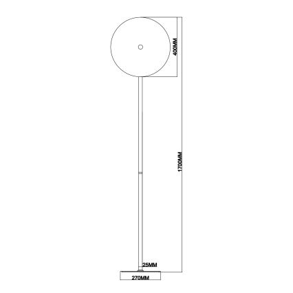 Ondaluce - LED ściemnialna lampa stojąca JOKEY LED/15W/230V 170 cm złota/przezroczysta