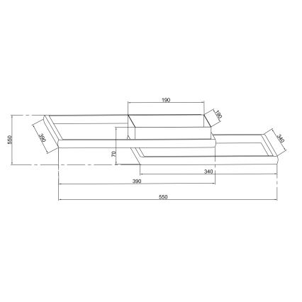 Ondaluce - LED ściemnialna lampa sufitowa DOWEL LED/46W/230V srebrna