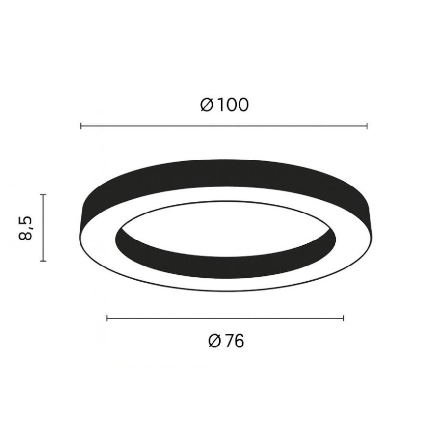 Ondaluce - LED ściemnialna lampa sufitowa GLOBUS LED/80W/230V 3000/4000K śr. 100 cm czarna