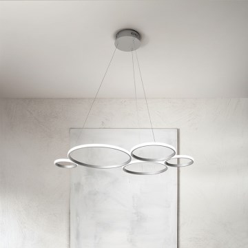 Ondaluce - LED ściemnialna lampa wisząca na lince POIS LED/60W/230V srebrna