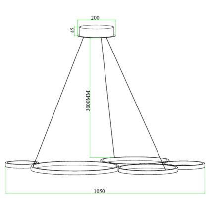 Ondaluce - LED ściemnialna lampa wisząca na lince POIS LED/60W/230V srebrna