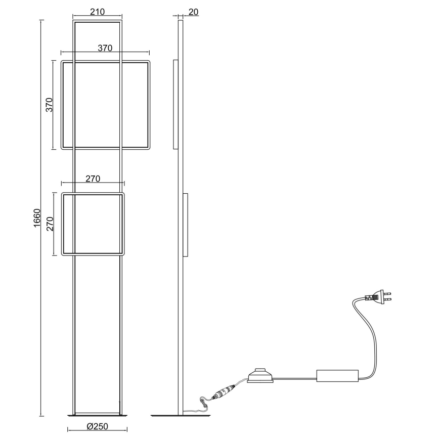 Ondaluce - LED ściemniana lampa stojąca DOWEL LED/77W/230V złota