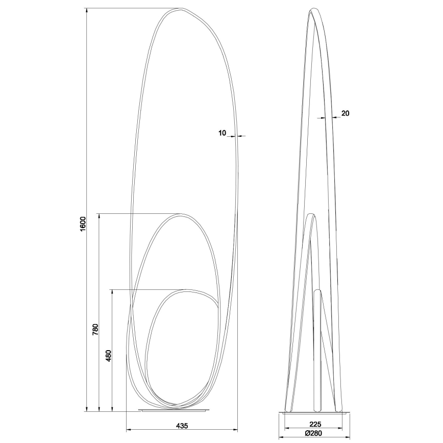 Ondaluce - LED ściemniana lampa stojąca GOLDEN LED/45W/230V 160 cm złota