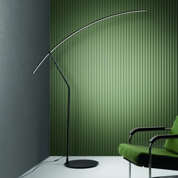 Ondaluce - Ściemnialna lampa podłogowa LED FOLAGA LED/30W/230V czarna