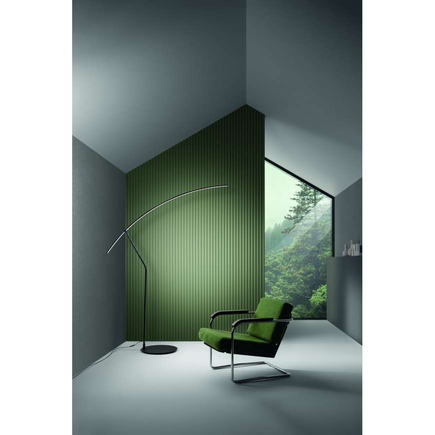 Ondaluce - Ściemnialna lampa podłogowa LED FOLAGA LED/30W/230V czarna