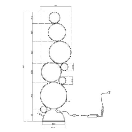 Ondaluce - ściemnialna lampa podłogowa POIS LED/52W/230V 160 cm srebrna
