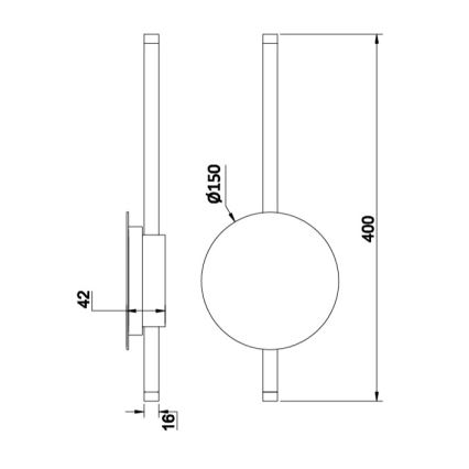 Ondaluce - ściemnialna lampa ścienna LED JAMES LED/16W/230V złota