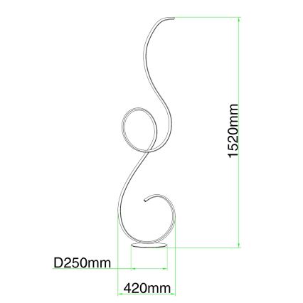Ondaluce - ściemnialna lampa stojąca FLOK LED/44W/230V 152 cm biała