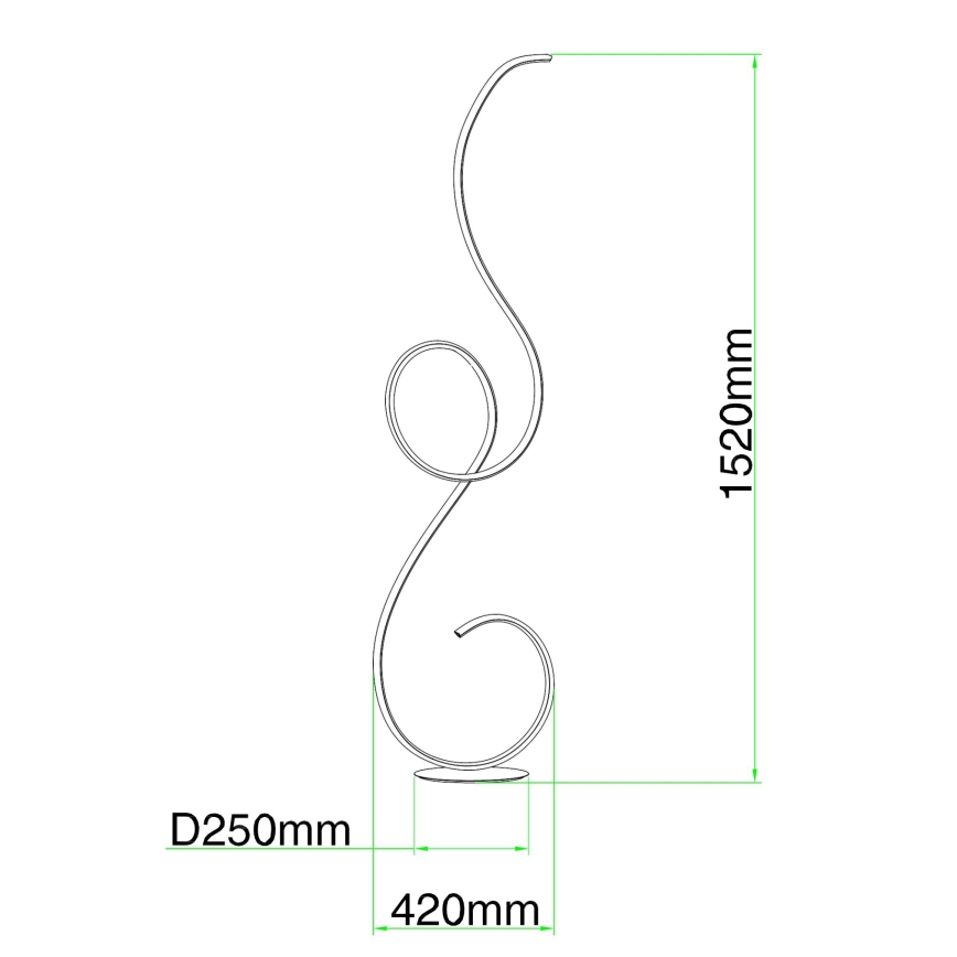 Ondaluce - ściemnialna lampa stojąca FLOK LED/44W/230V 152 cm biała
