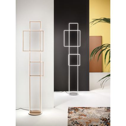 Ondaluce - Ściemnialna lampa stojąca LED DOWEL LED/77W/230V 166 cm srebrna