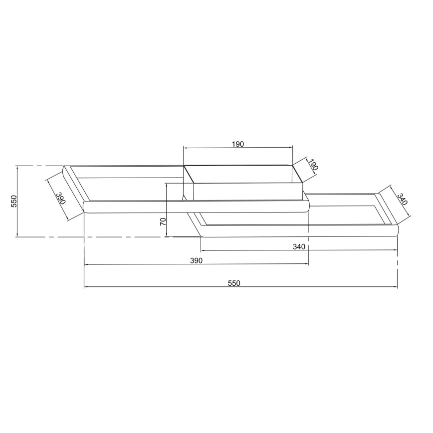 Ondaluce - ściemnialna lampa sufitowa DOWEL LED/46W/230V 55x55 cm srebrna