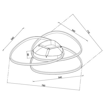 Ondaluce - Ściemnialna lampa sufitowa LED ROSE LED/80W/230V złota