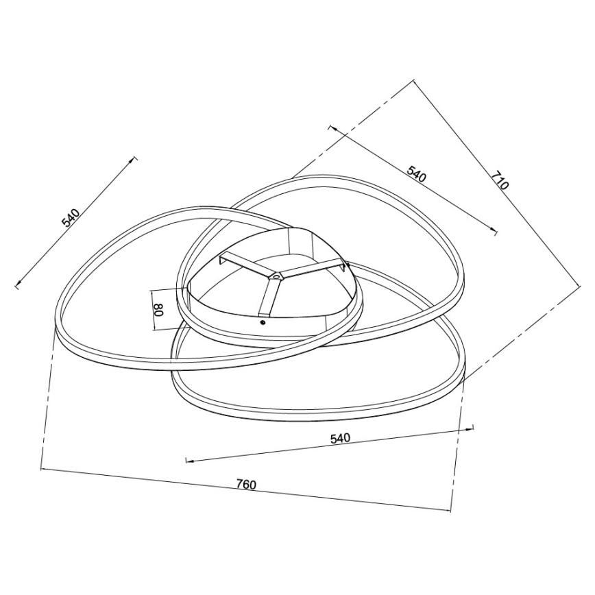 Ondaluce - Ściemnialna lampa sufitowa LED ROSE LED/80W/230V złota