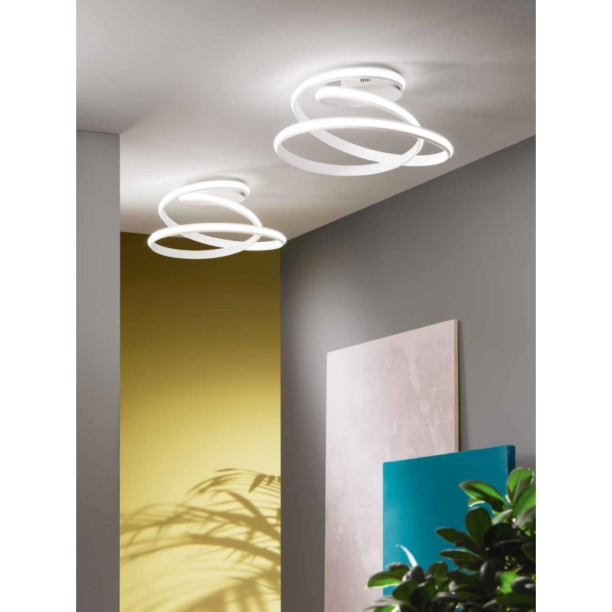 Ondaluce - ściemnialna lampa sufitowa LED VUELTA LED/37W/230V śr. 55 cm biała