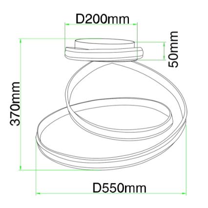 Ondaluce - ściemnialna lampa sufitowa LED VUELTA LED/37W/230V śr. 55 cm biała