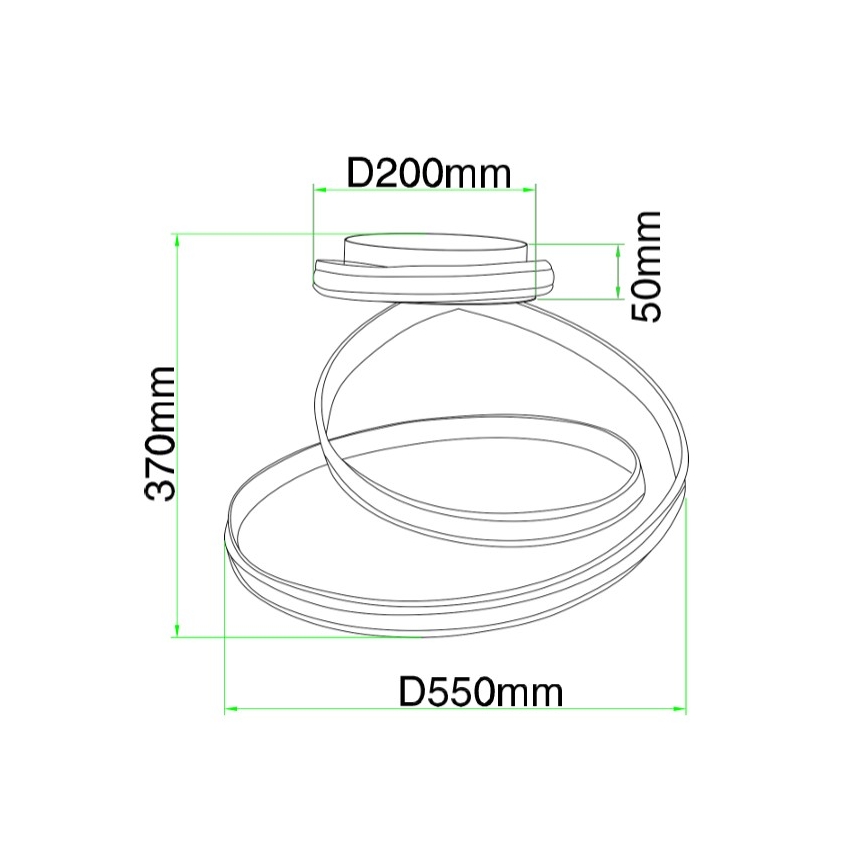 Ondaluce - ściemnialna lampa sufitowa LED VUELTA LED/37W/230V śr. 55 cm biała