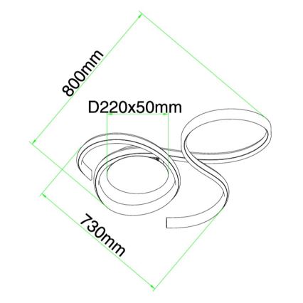 Ondaluce - Ściemnialna oprawa ścienna LED TWIST LED/57W/230V biała
