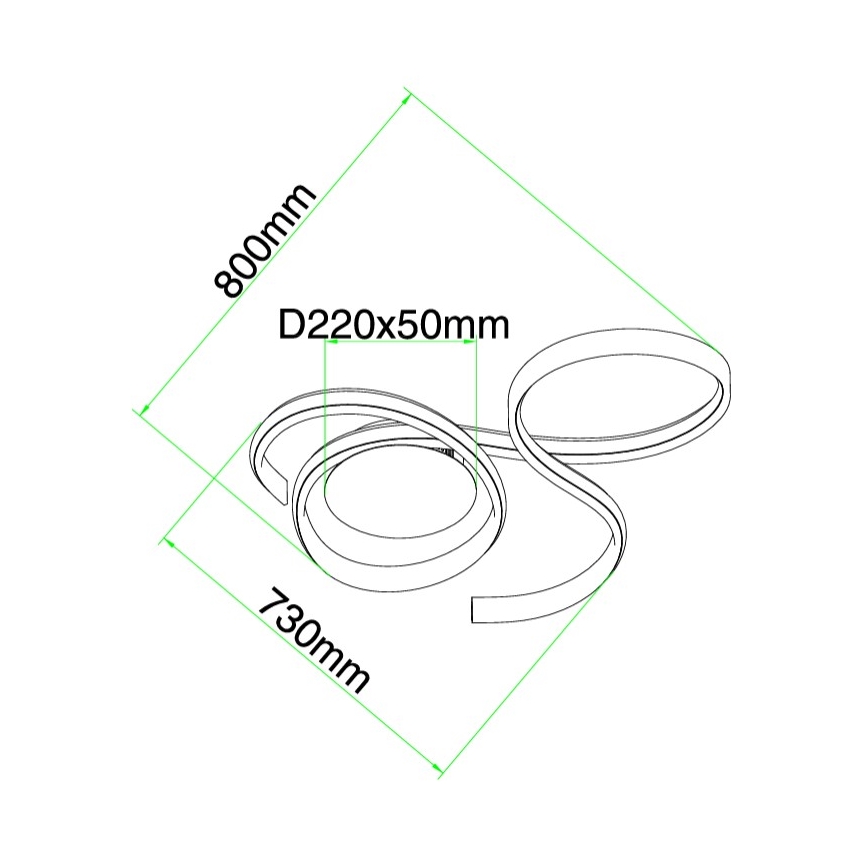 Ondaluce - Ściemnialna oprawa ścienna LED TWIST LED/57W/230V biała