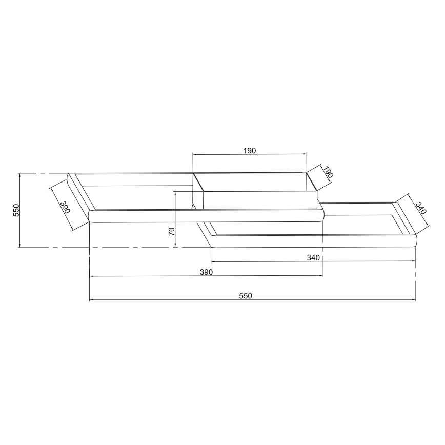 Ondaluce - ściemnialna oprawa sufitowa DOWEL LED/46W/230V 55x55 cm złota