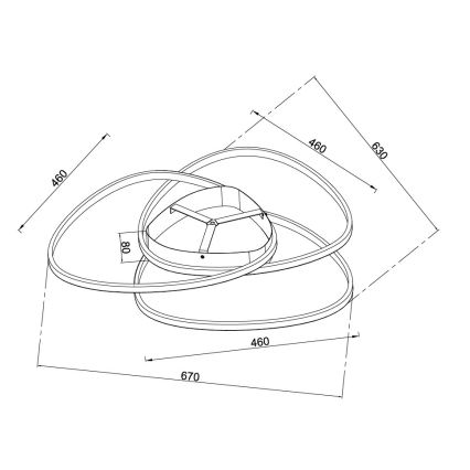 Ondaluce - ściemnialna oprawa sufitowa LED ROSE LED/70W/230V 63x67 cm złota