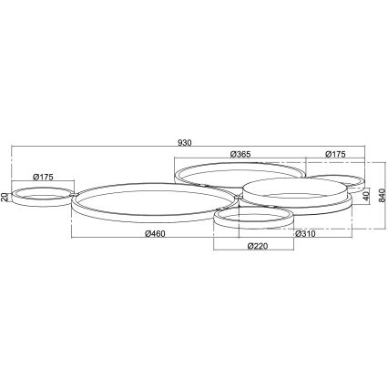 Ondaluce - ściemnialna oprawa sufitowa POIS LED/68W/230V srebrna