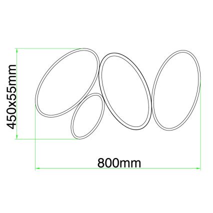 Ondaluce - ściemnialna oprawa sufitowa RICE LED/34W/230V 45x80 cm złota