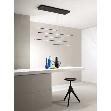 Ondaluce - ściemnialny żyrandol LED na przewodzie GENIUS LED/72W/230V czarny