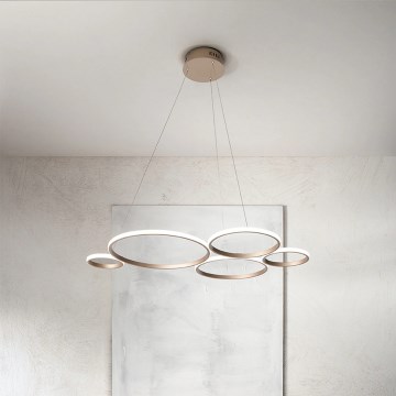 Ondaluce - Ściemnialny żyrandol LED na przewodzie POIS LED/60W/230V złoty