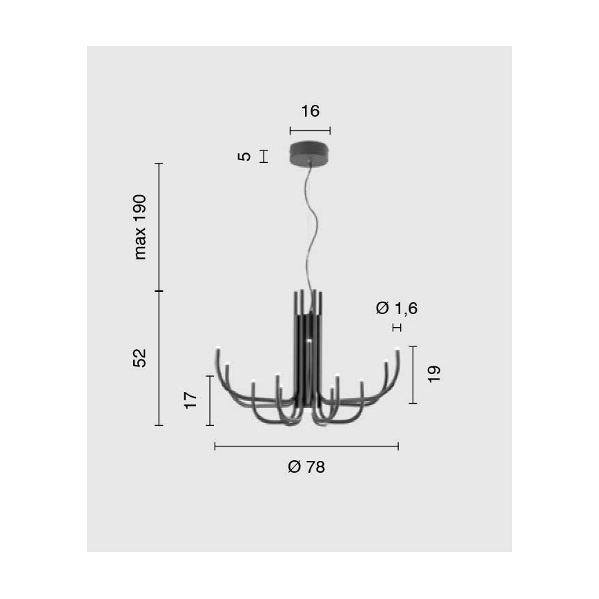 Ondaluce - ściemnialny żyrandol na lince NOUVEAU LED/35W/230V złoty