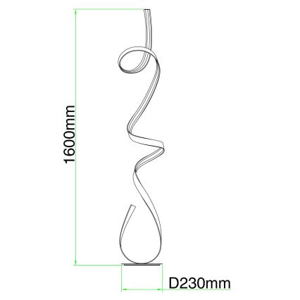 Ondaluce - ściemniana lampa stojąca LED LUMEN LED/30W/230V 160 cm srebrna