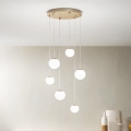Ondaluce - Żyrandol LED na lince SANTOS LED/48W/230V śr. 45 cm złoty/biały