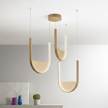 Ondaluce - Żyrandol LED ściemnialny na lince LOTUS LED/70W/230V złoty