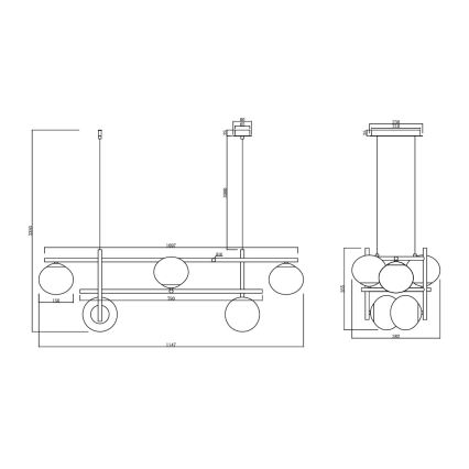 Ondaluce - Żyrandol na lince JEWEL 6xE14/10W/230V złoty/biały
