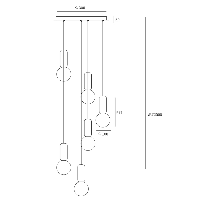 Ondaluce - Żyrandol na linkach ROCK 6xG9/7W/230V śr. 35 cm beton brązowy/szary/biały
