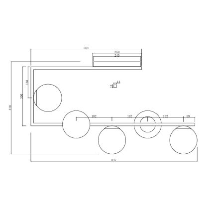 Ondaluce - Żyrandol na pręcie MONILE 5xE14/10W/230V złoty/biały