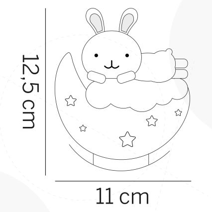 ONLI - LED Ładowalna dziecięca lampka nocna NUVOLINA LED/2,5W/5V 300 mAh króliczek/niebieski