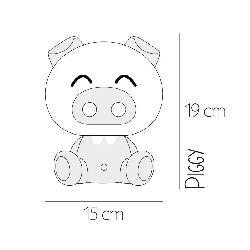 ONLI - Dziecięca ściemnialna lampka nocna LED PUPPIES LED/3W/230V 19 cm świnka/zielona