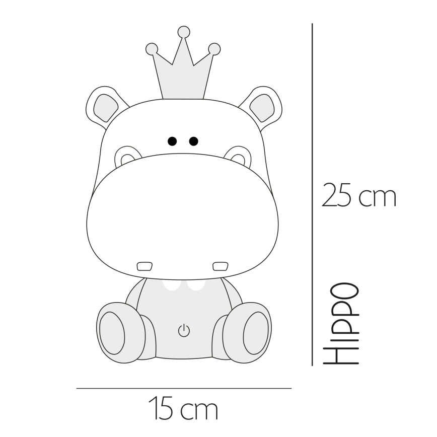 ONLI - LED Ściemnialna dziecięca lampka nocna PUPPIES LED/3W/230V 25 cm hipopotam/zielony