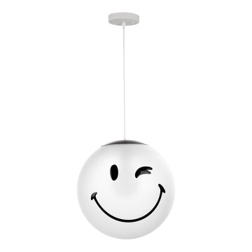 ONLI - Dziecięcy żyrandol na przewodzie SMILEY 1xE27/15W/230V biały