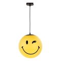 ONLI - Dziecięcy żyrandol na przewodzie SMILEY 1xE27/15W/230V żółty